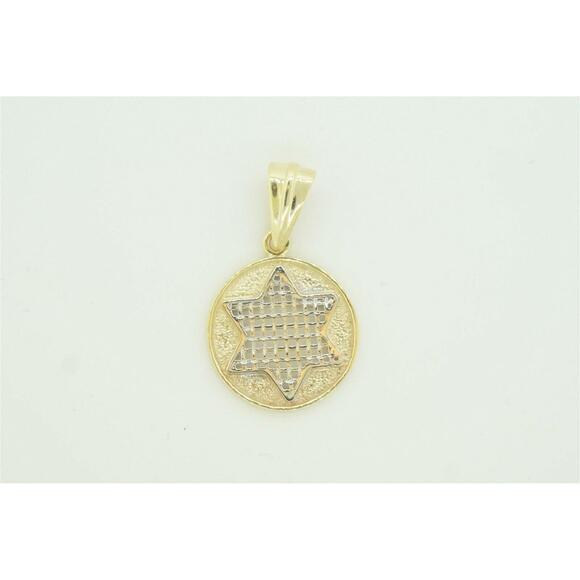 "14k Yellow Gold Estate Religious Pendant Unisex Jewelry Gif - Picture 5 of 5